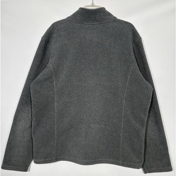 Vintage Gray Black LL Bean Classic Fleece Jacket Mens XL Tall Full Zip Outdoor - Picture 2 of 13
